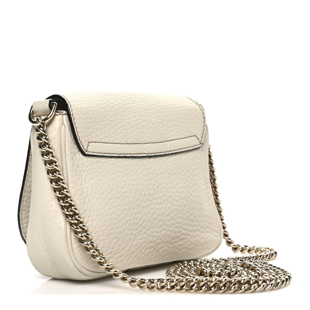 Gucci Pebbled Calfskin Small Soho Flap Crossbody Off White