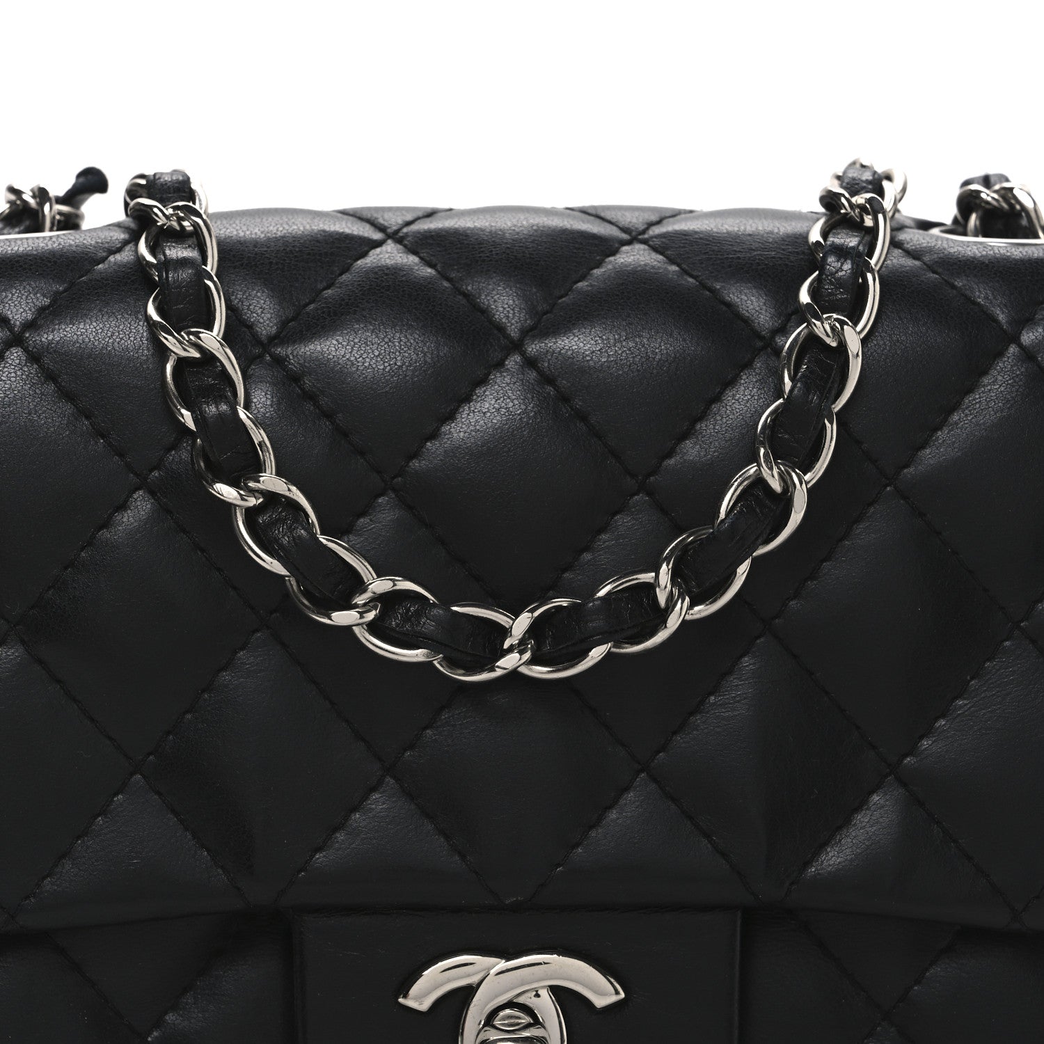 Chanel Lambskin Quilted Mini Square Flap Black