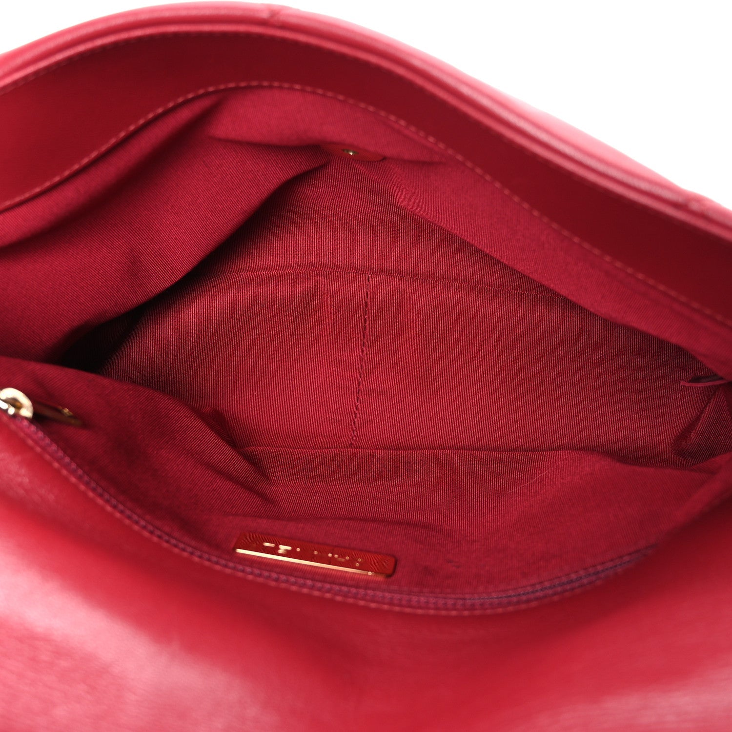Chanel Goatskin Quilted Large Chanel 19 Flap Red