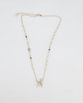 Chanel Champagne Gold CC Pearl Necklace with Bambi Pendant