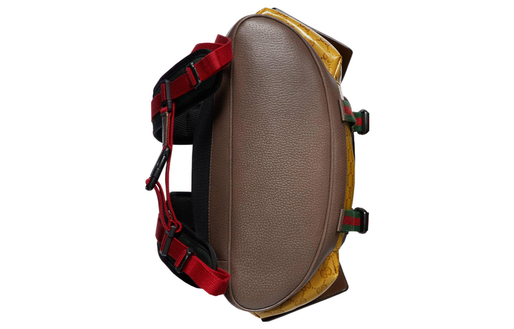 GUCCI x adidas Logo backpack schoolbag Brown Yellow 22 495563-UVSHT-7269