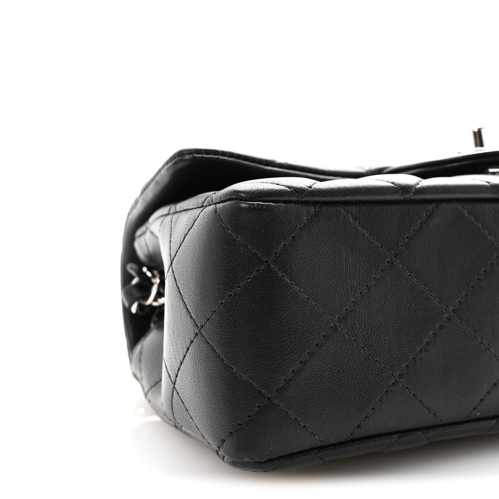 Chanel Lambskin Quilted Mini Rectangular Flap Black