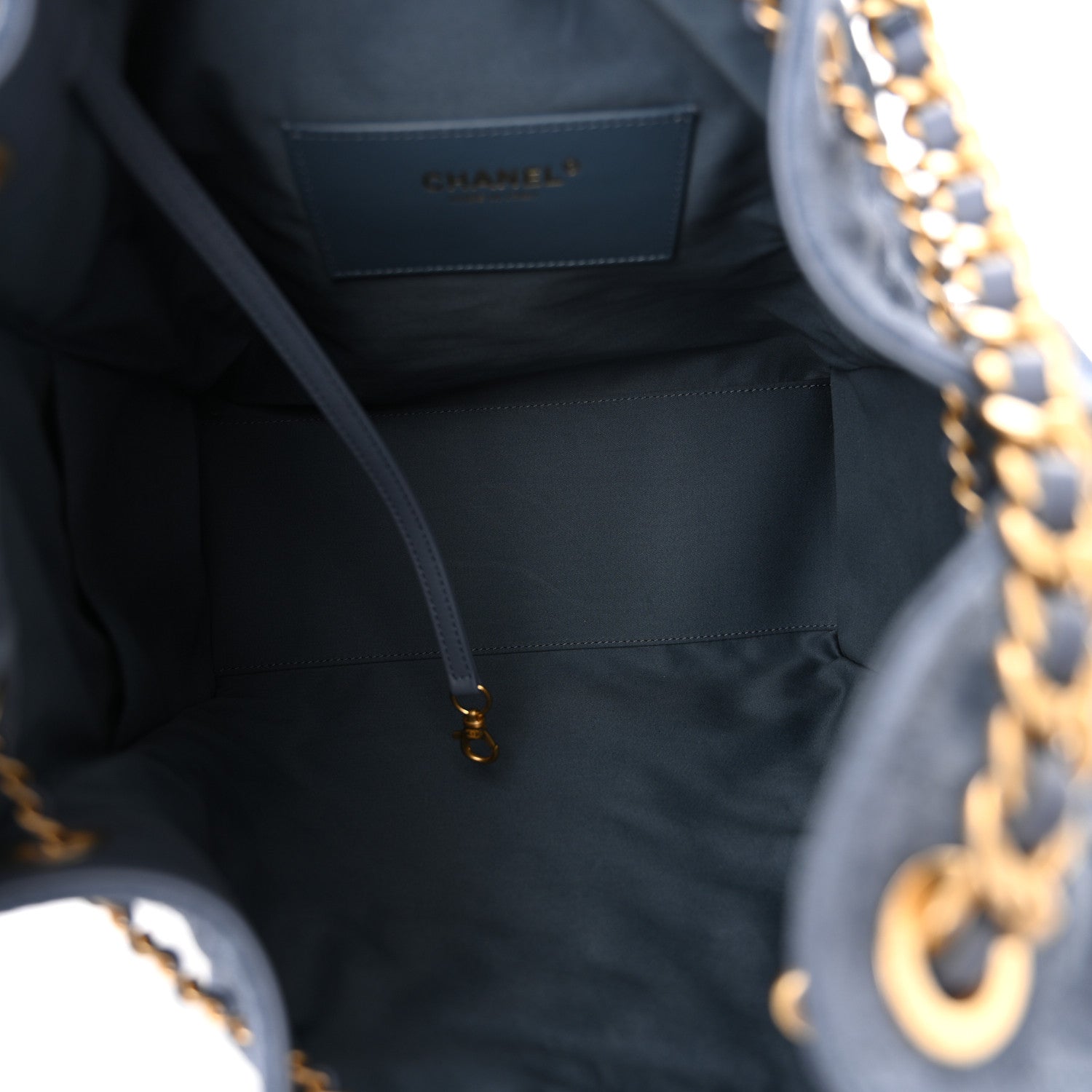 Chanel Suede Quilted Medium Chanel 25 Handbag Blue