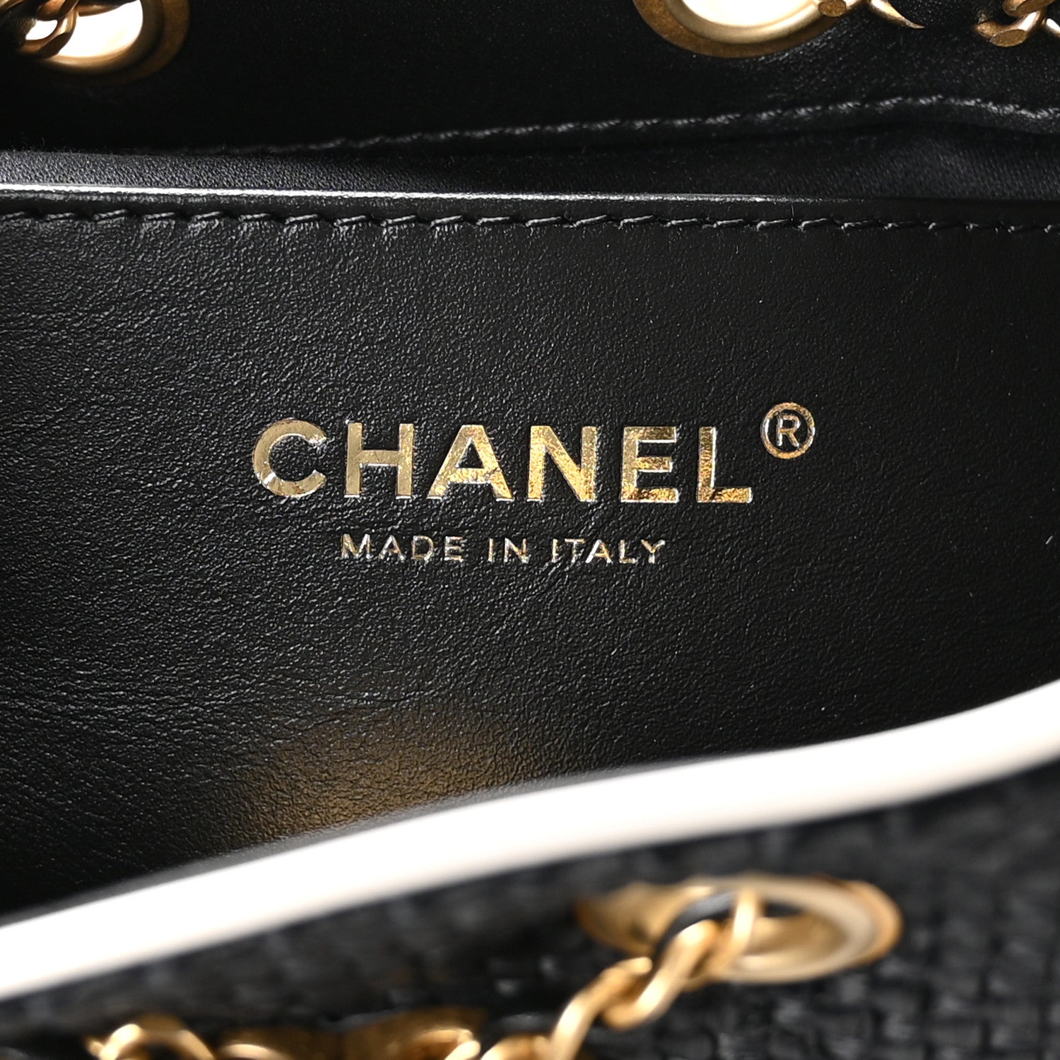 Chanel Braided Raffia Calfskin Quilted Mini Chanel 25 Handbag Black White