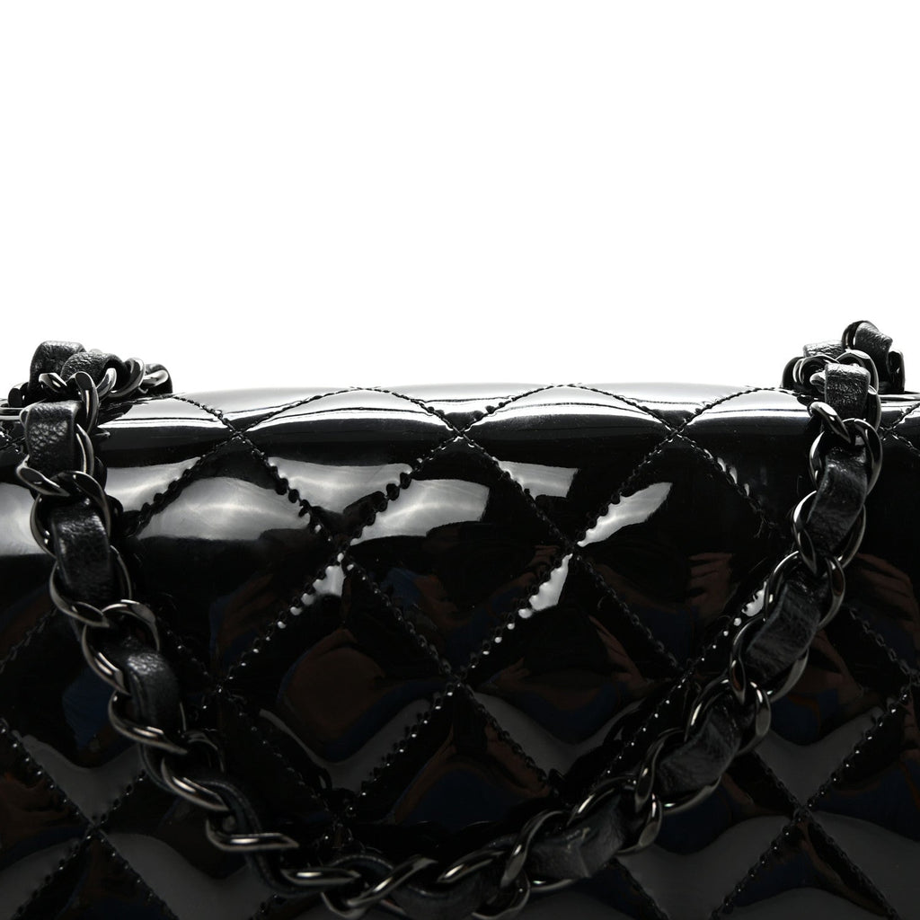 Chanel Patent Calfskin Quilted Mini Square Flap So Black