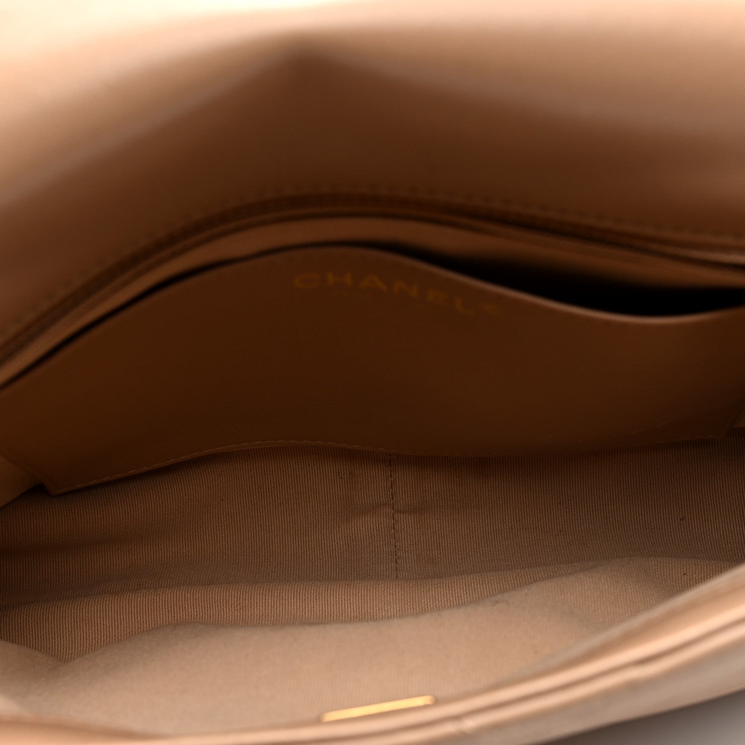 Chanel Lambskin Quilted Large CC Funky Town Flap Beige