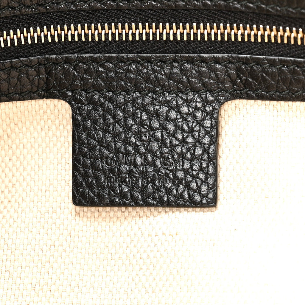 Gucci Pebbled Calfskin Medium Soho Chain Shoulder Bag Black