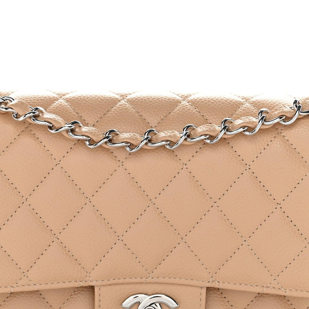 Chanel Caviar Quilted Medium Double Flap Beige
