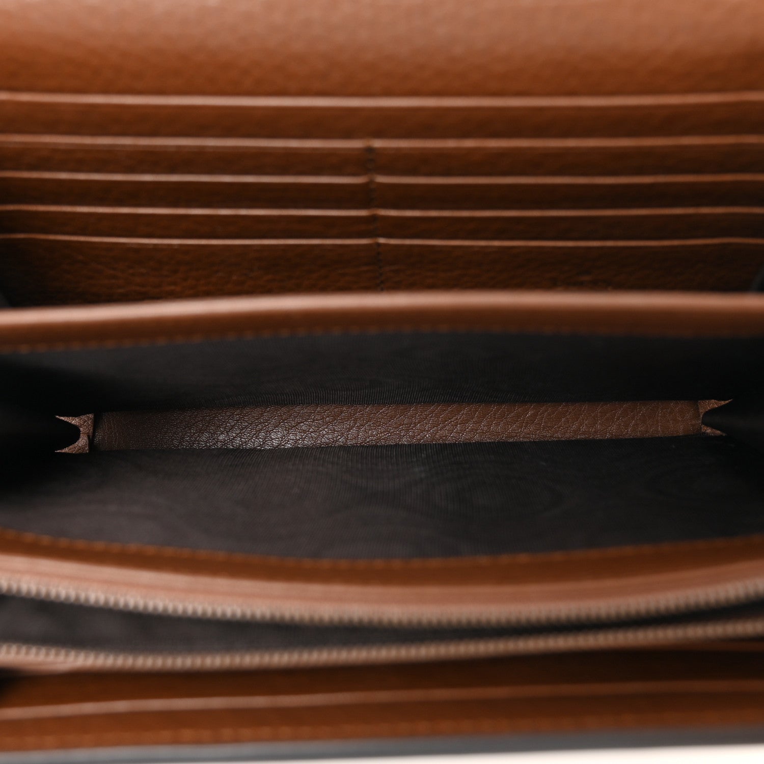 Gucci Cellarius Calfskin GG Marmont Chain Wallet Nut Brown