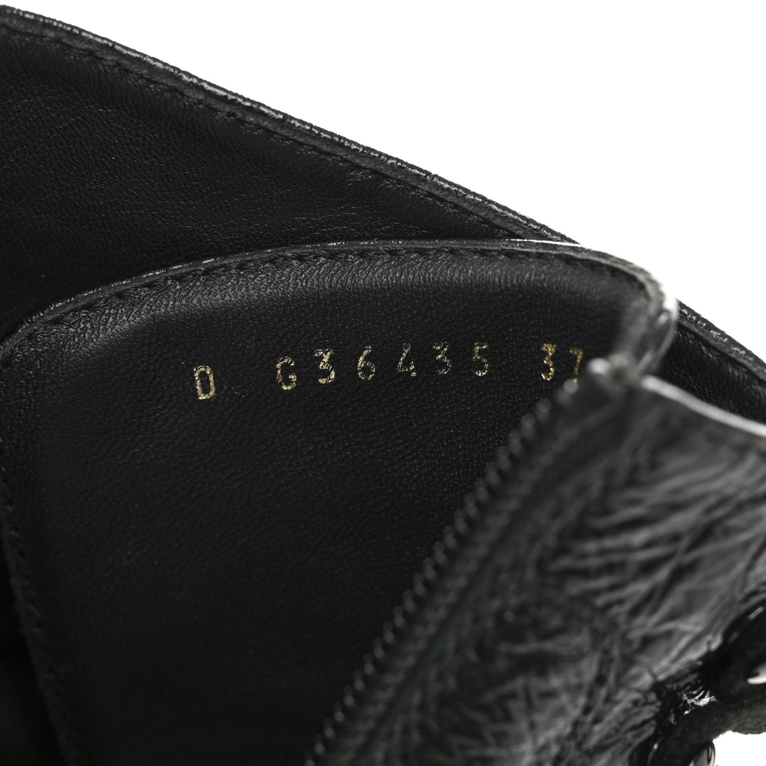 Chanel Shiny Crumpled Lambskin Lace Up Combat Boots 37 Black