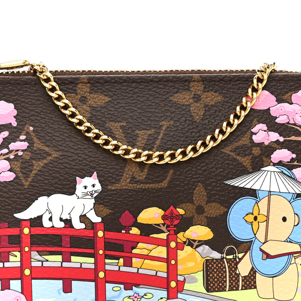 Louis Vuitton Monogram 2021 Christmas Animation Japanese Garden Mini Pochette Accessories Wisteria Pink