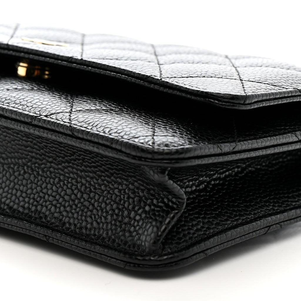 Chanel Caviar Quilted Wallet on Chain WOC Black