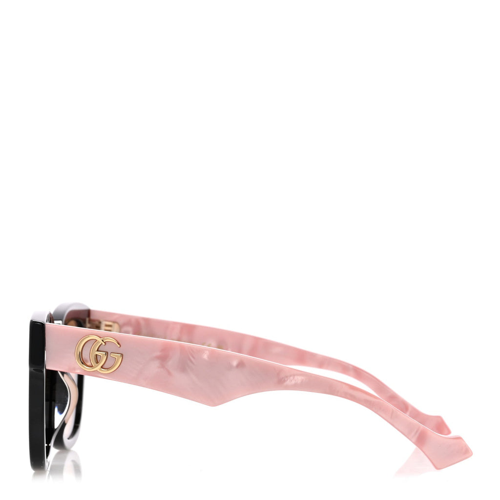 Gucci Rectangle 52mm Frame Sunglasses GG0998/S Black Pink