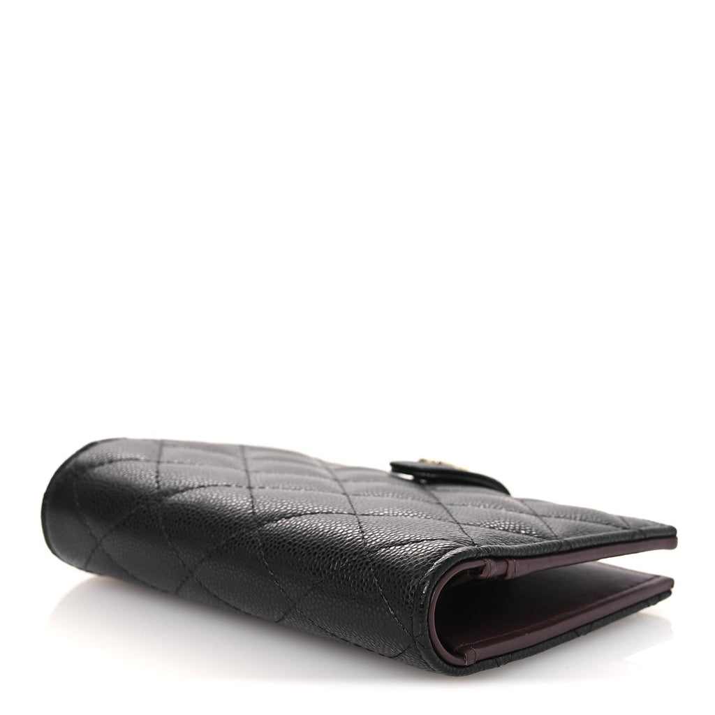 Caviar Quilted Passport Holder Black