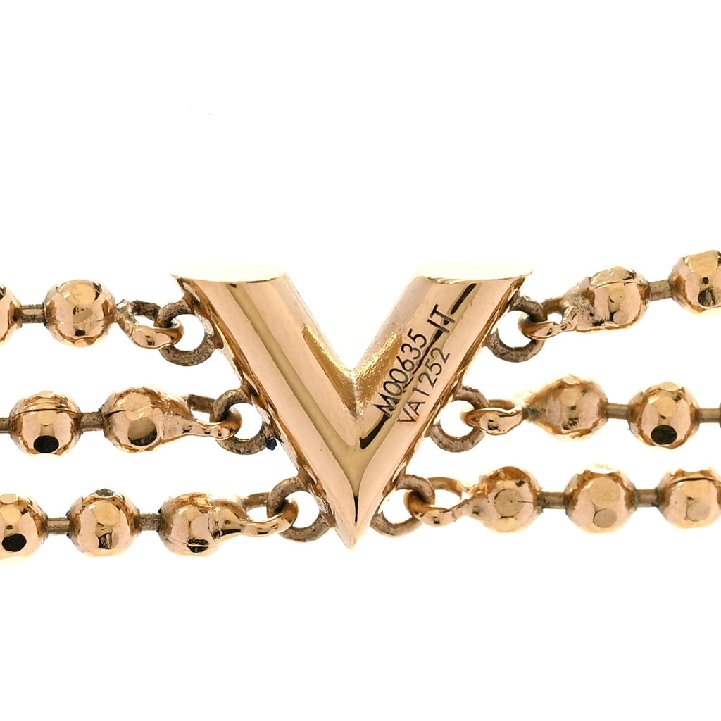 Louis Vuitton Metal Essential V Skin Necklace Gold