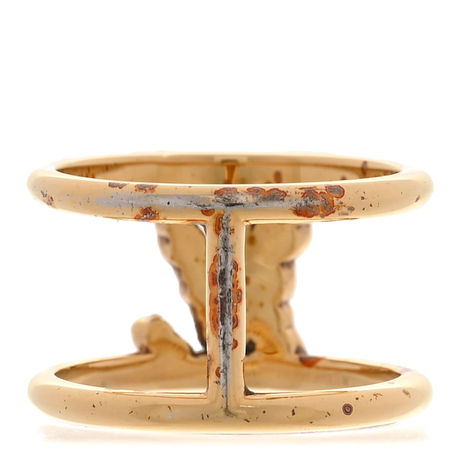 Louis Vuitton Metal Crystal Iconic Tresor Ring L Gold