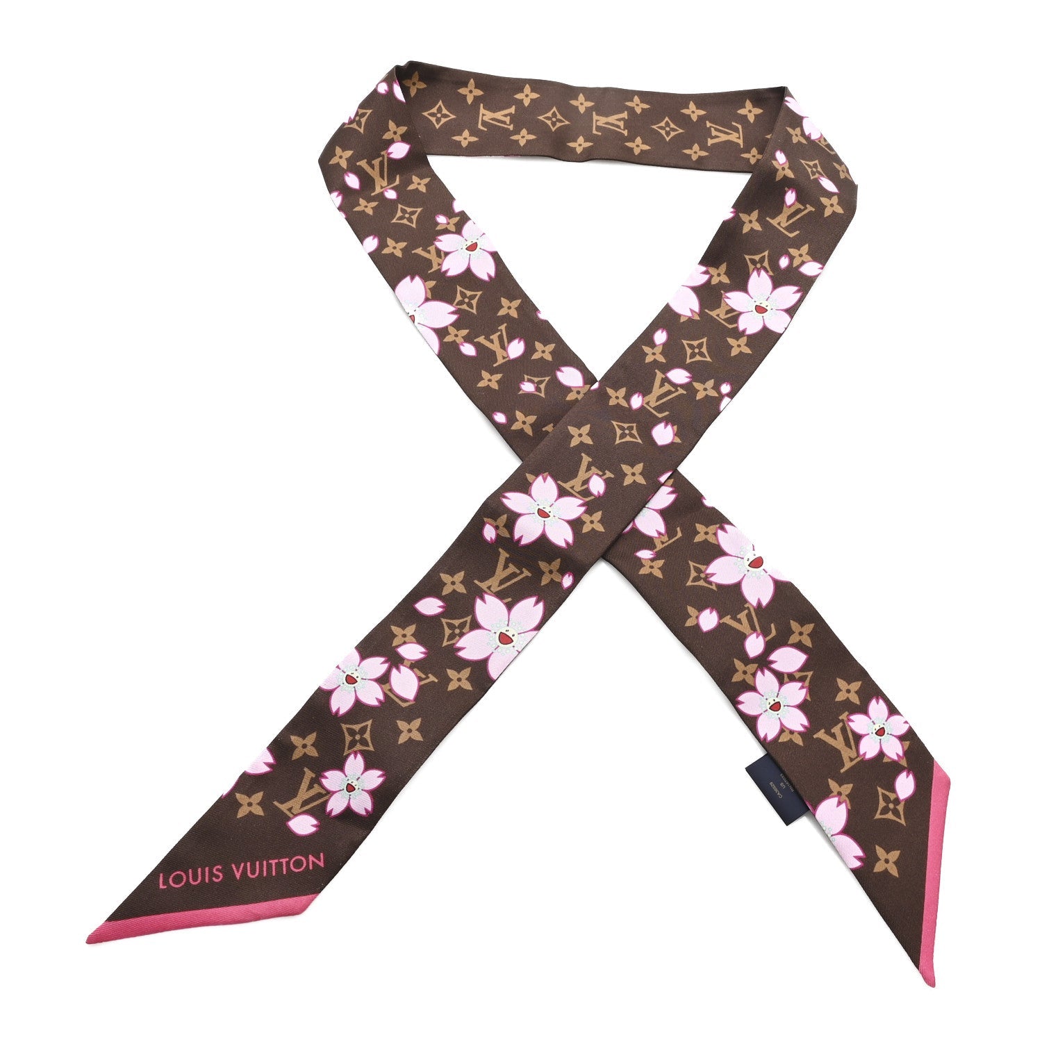 Louis Vuitton LV X TM Silk Monogram Cherry Blossom BB Bandeau Tan