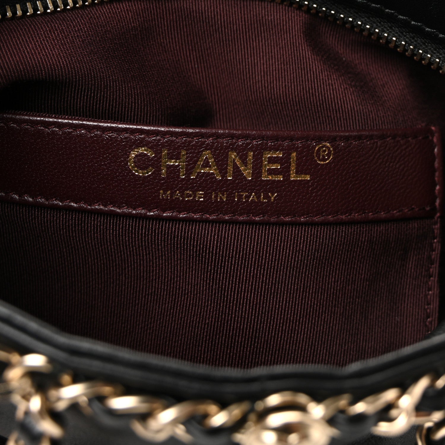Chanel Lambskin Chain Frame Medallion Shoulder Bag Black