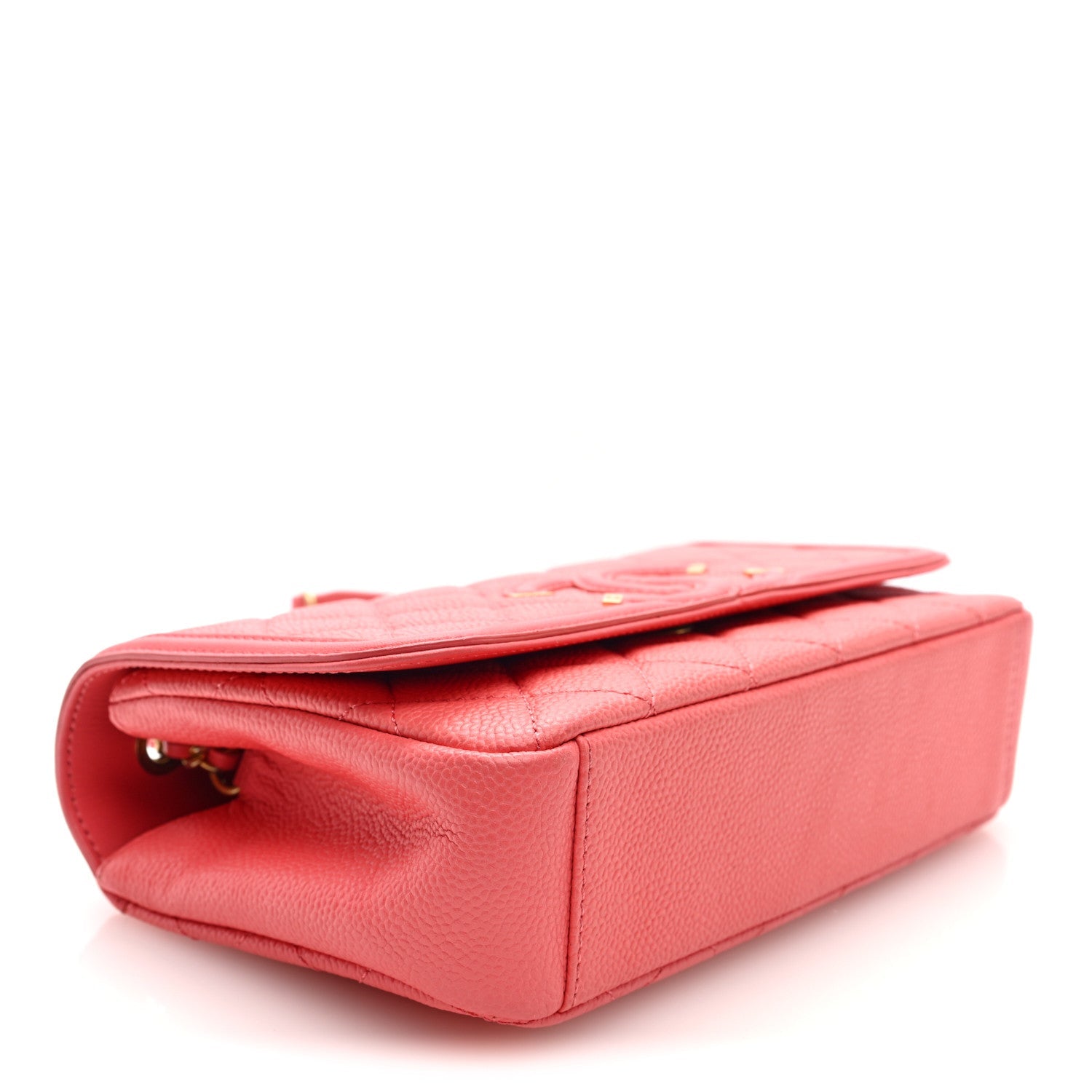 Chanel Caviar Quilted Small CC Filigree Flap Coral