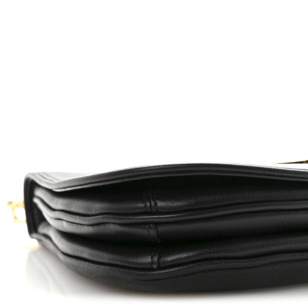 Gucci Roxy Calfskin Web Medium Studded Blondie Shoulder Flap Bag Black
