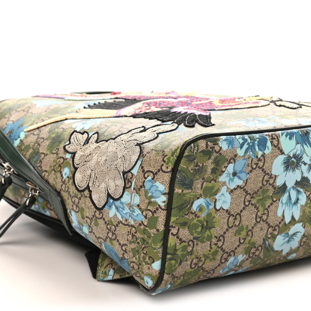 Gucci GG Supreme Monogram Blooms Bird Embroidered Dome Backpack