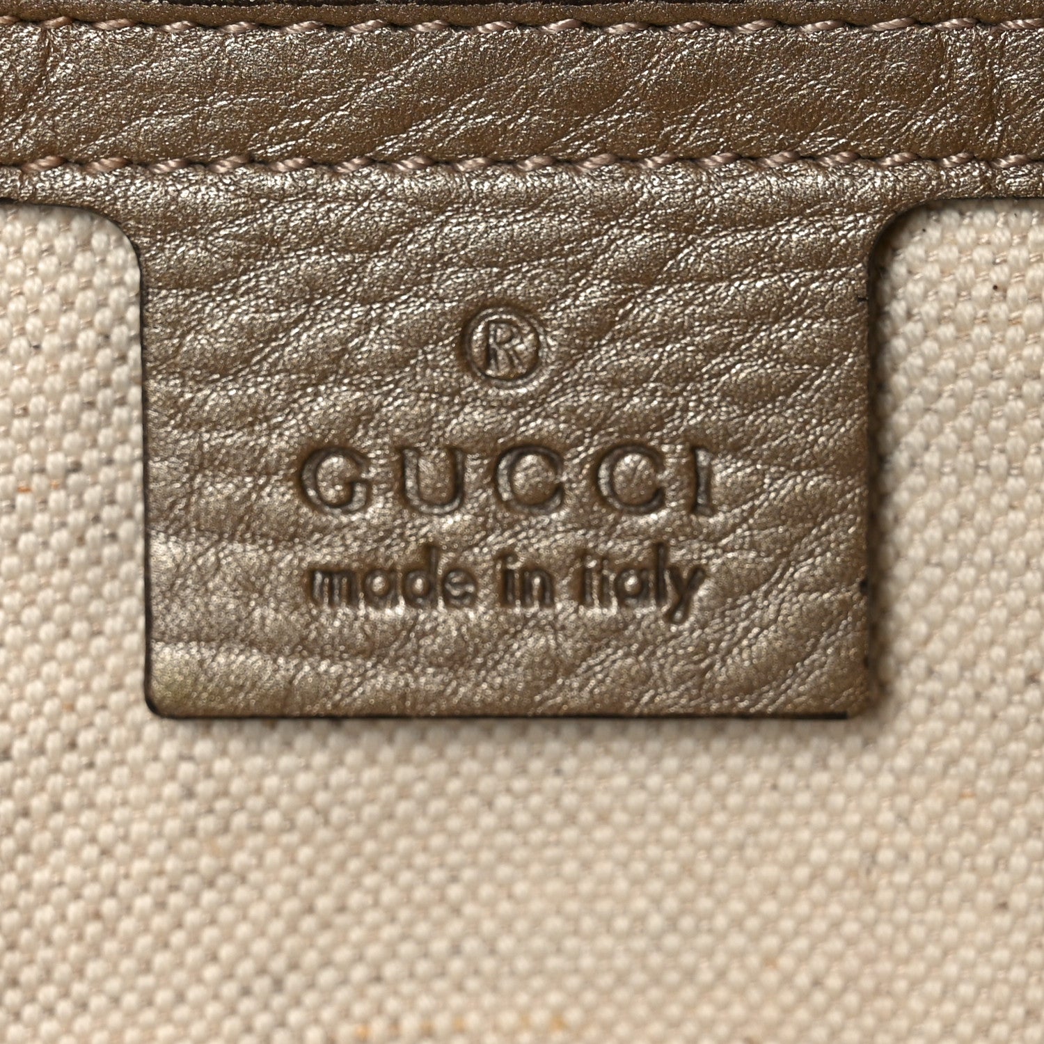 Gucci Monogram Calfskin Medium Bella Flap Bag Beige Ebony Champagne