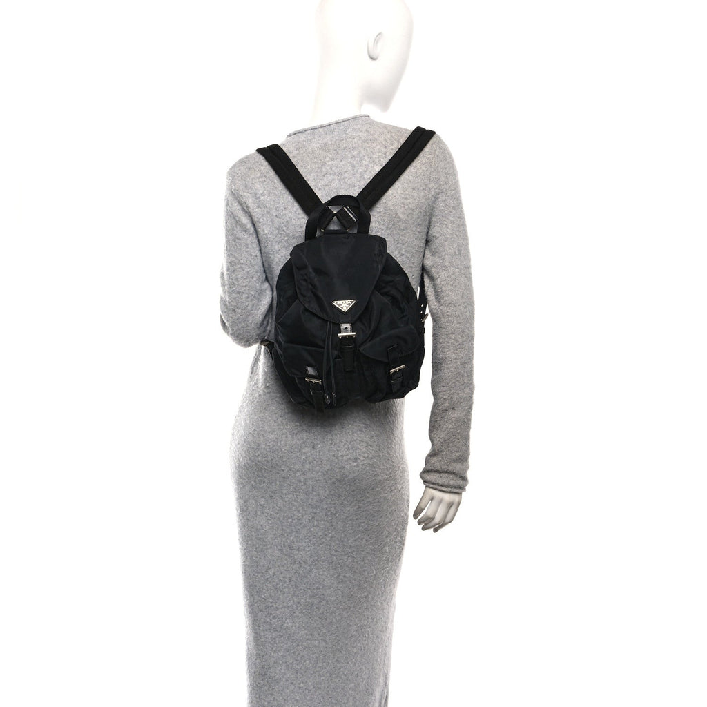 Prada Tessuto Nylon Vela Small Backpack Black