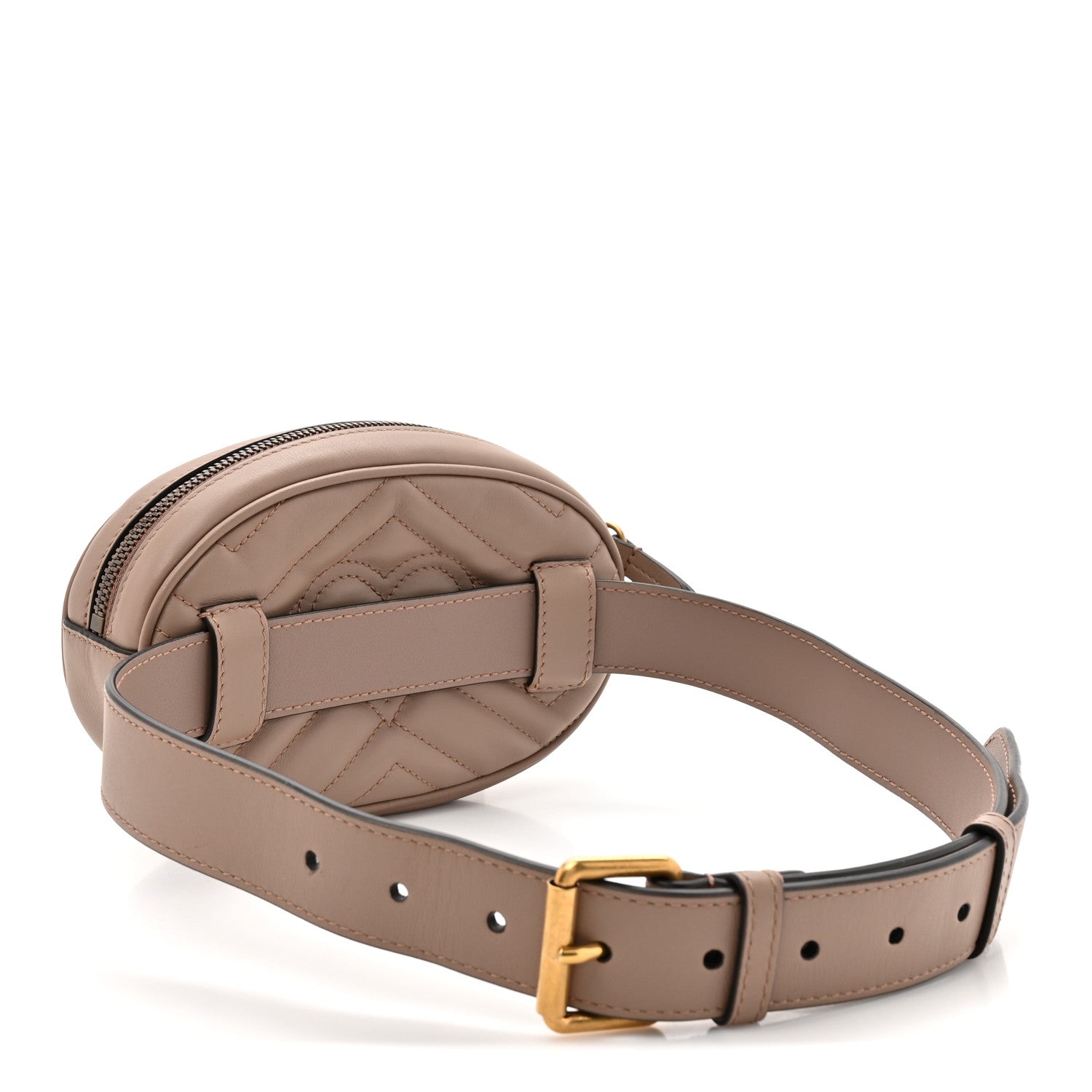 Gucci Calfskin Matelasse GG Marmont Belt Bag 75 30 Porcelain Rose