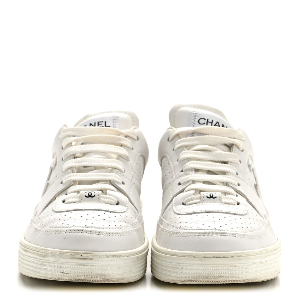 Calfskin CC Womens Sneakers 38 White