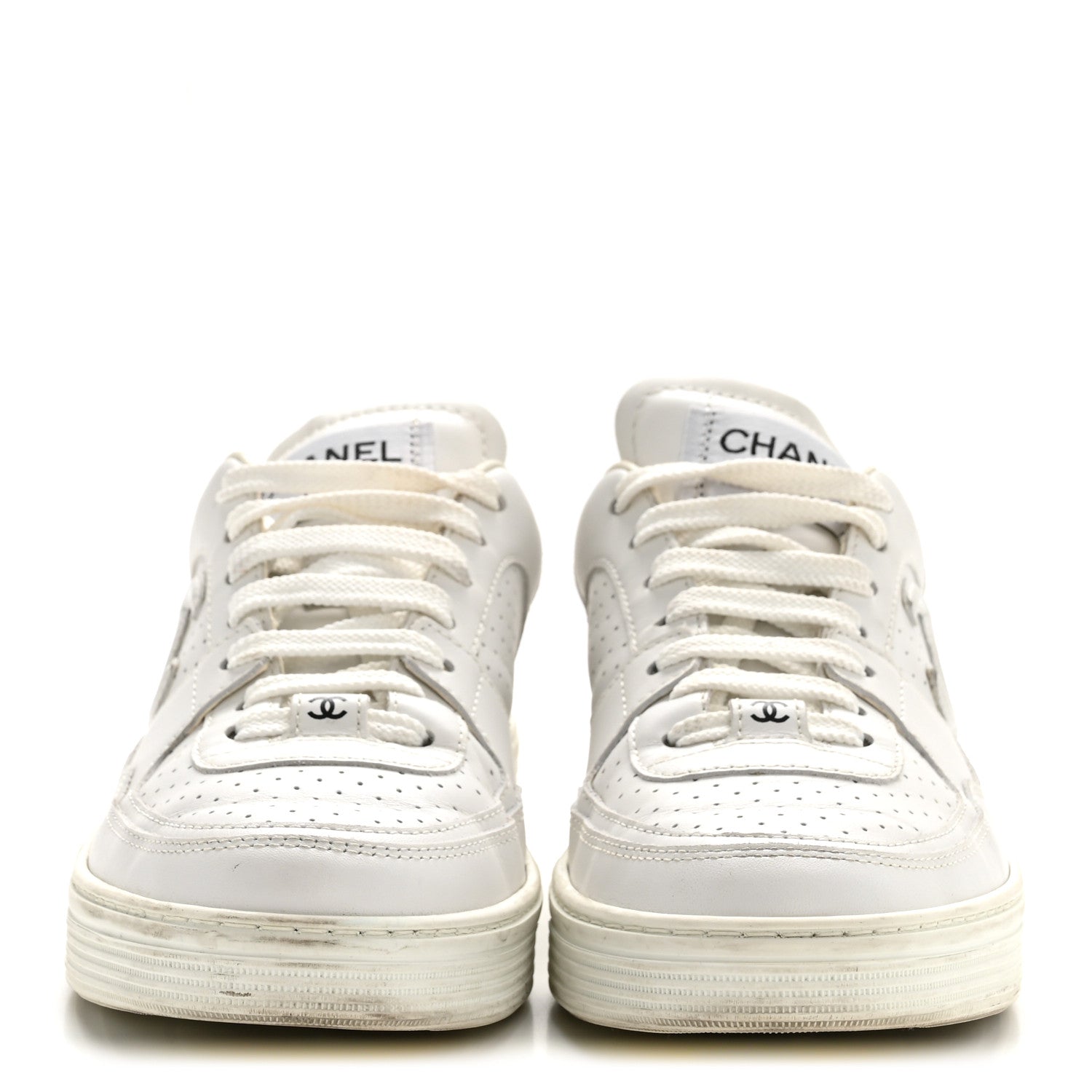 Calfskin CC Womens Sneakers 38 White
