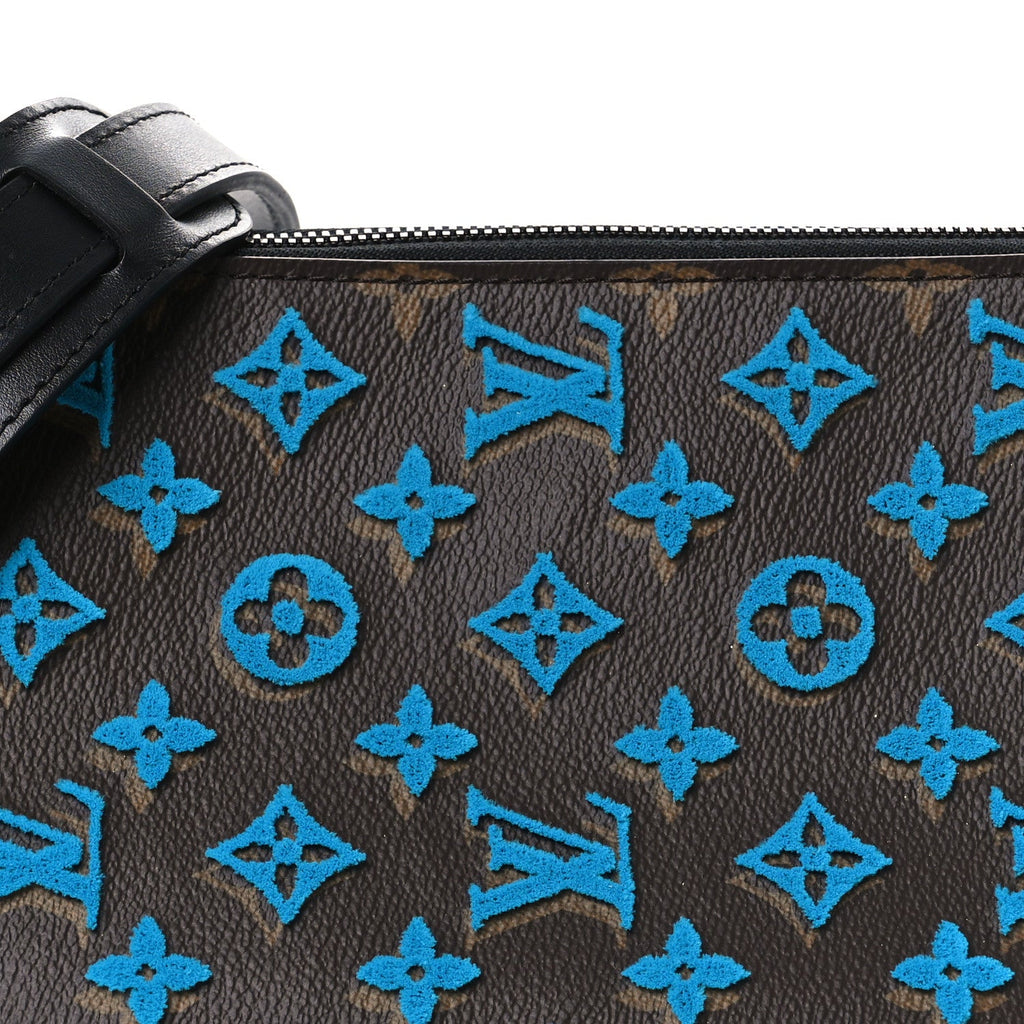 Louis Vuitton Monogram Tuffetage Triangle Messenger Turquoise