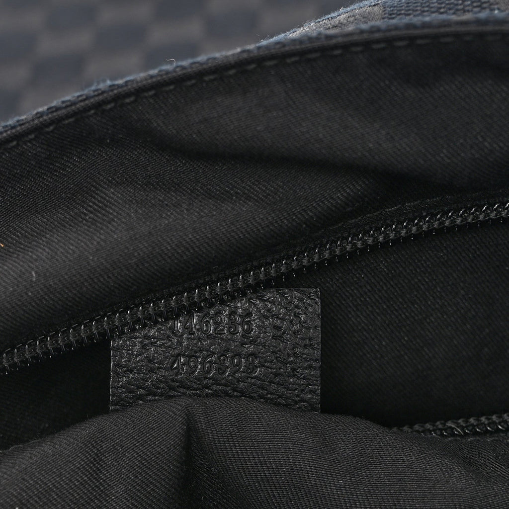 Gucci Monogram Small Flap Messenger Bag Black