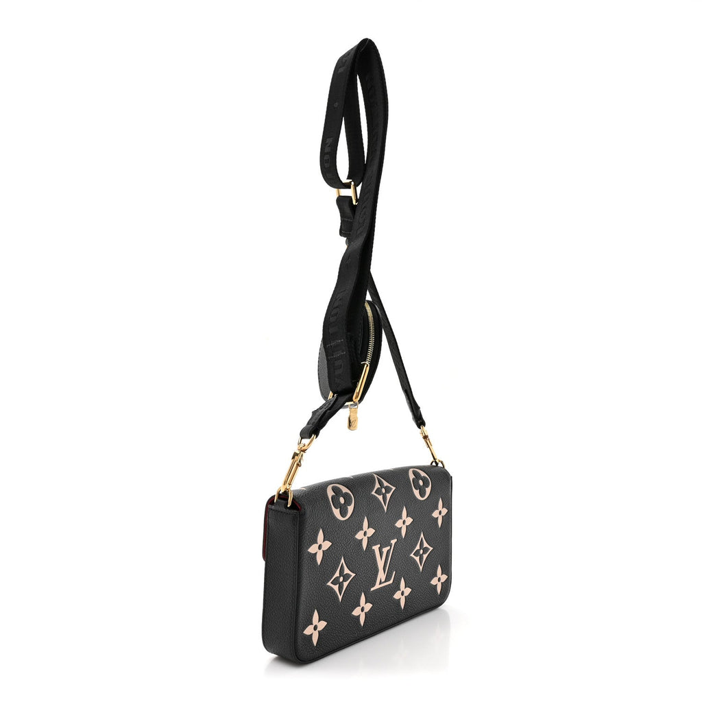 Louis Vuitton Empreinte Monogram Giant Felicie Pochette Black Beige