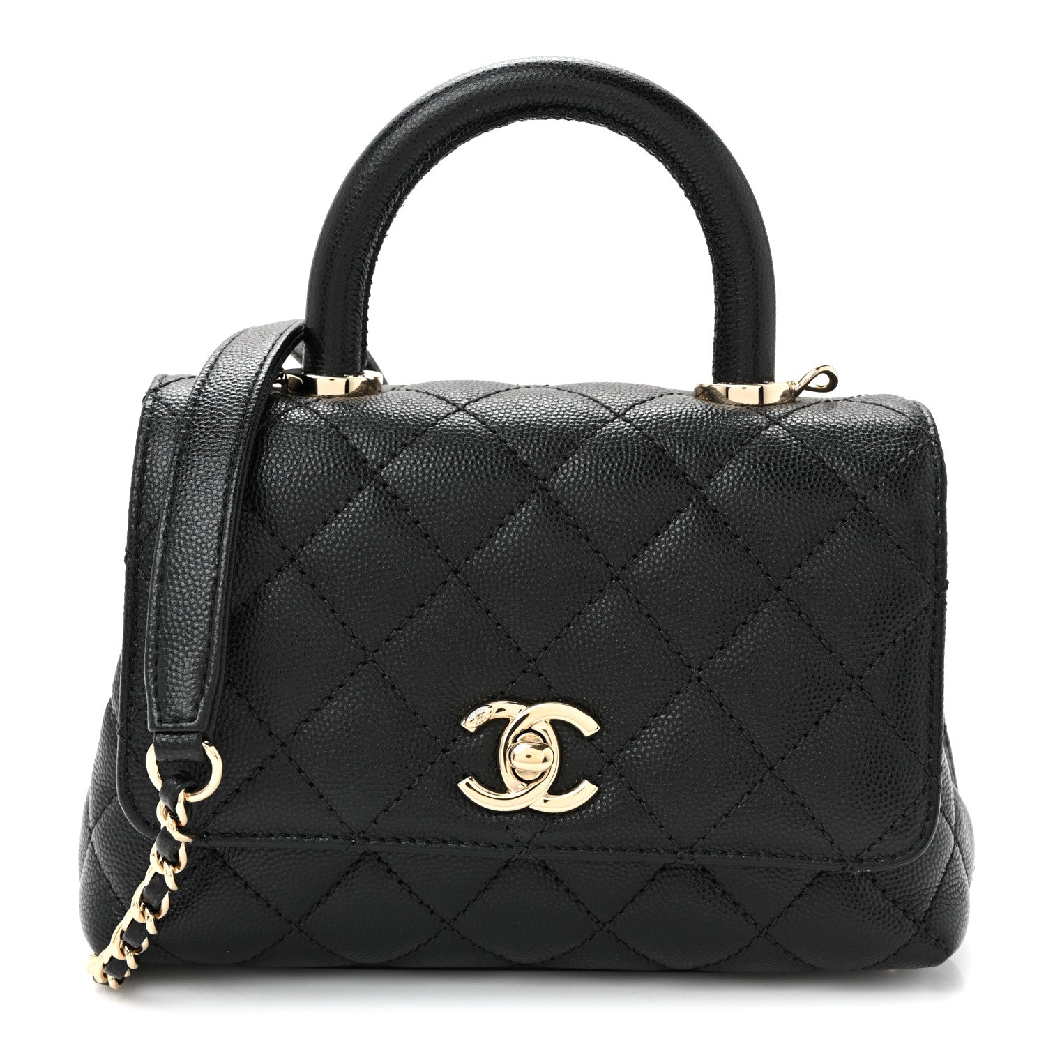 Chanel Caviar Quilted Extra Mini Coco Handle Flap Black