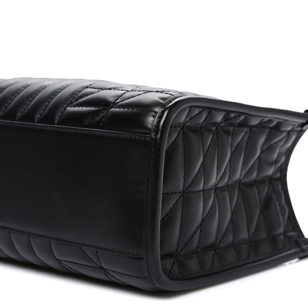 Gucci Calfskin Matelasse Aria Small GG Marmont Shoulder Tote Black