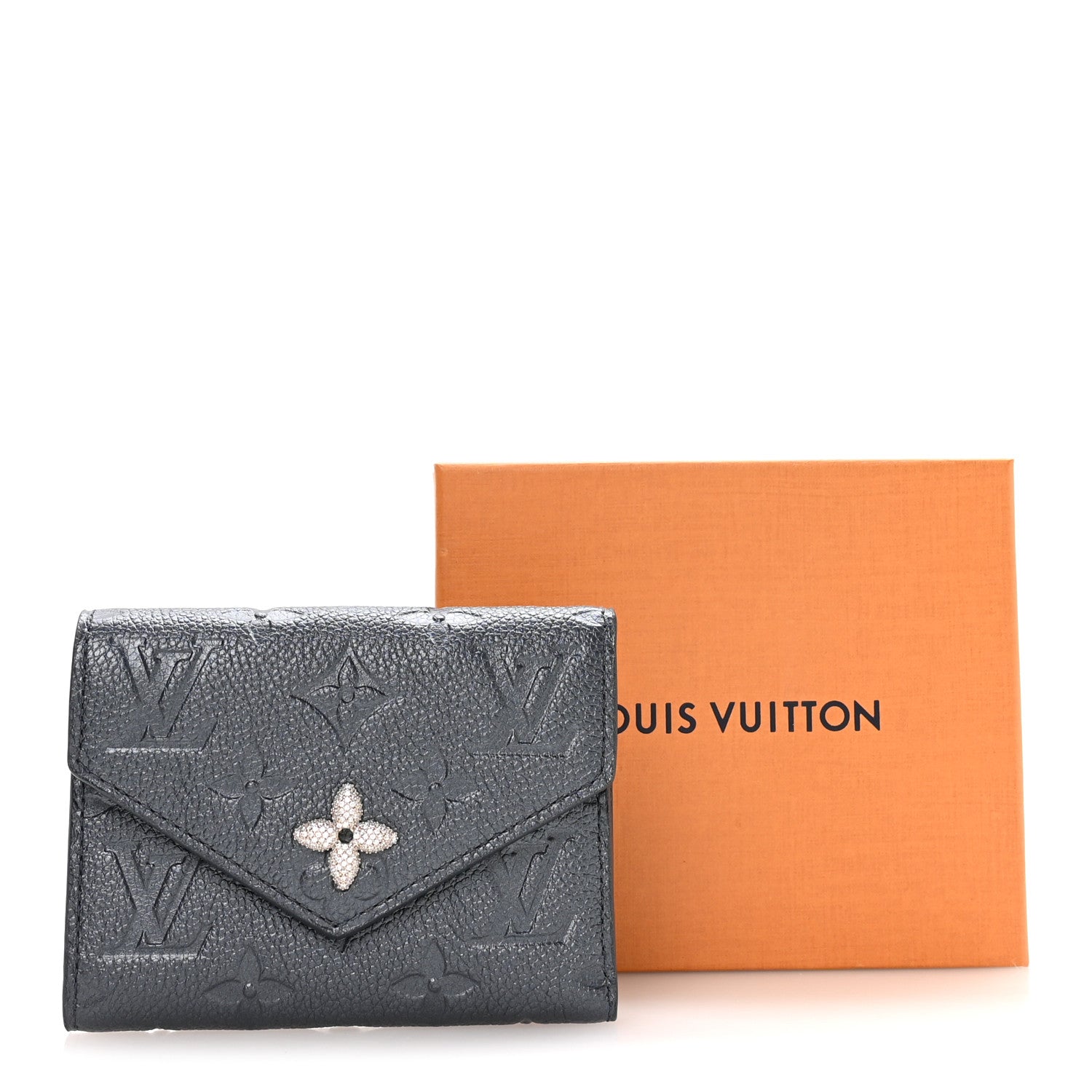 Louis Vuitton Empreinte Monogram Flower Victorine Wallet Navy Blue