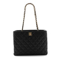 Chanel Caviar Quilted Small Shopping Tote Black