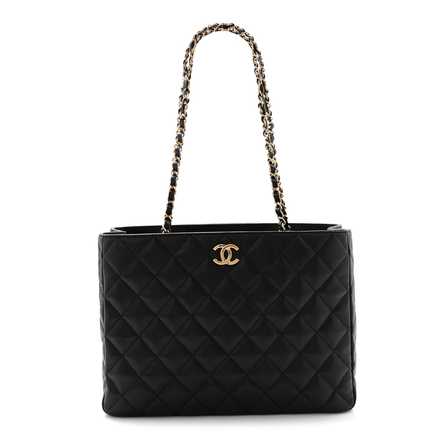 Chanel Caviar Quilted Small Shopping Tote Black