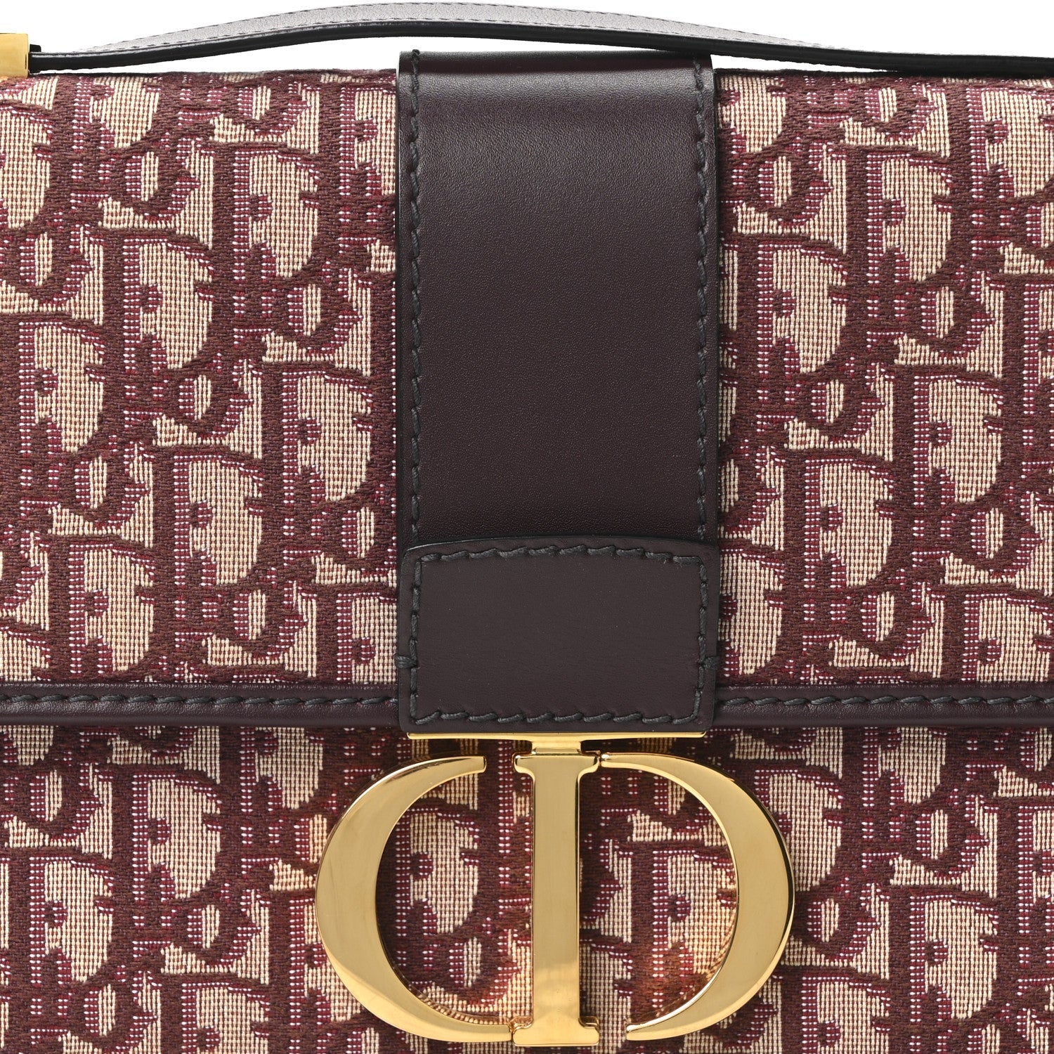 Christian Dior Oblique 30 Montaigne Flap Bag Burgundy