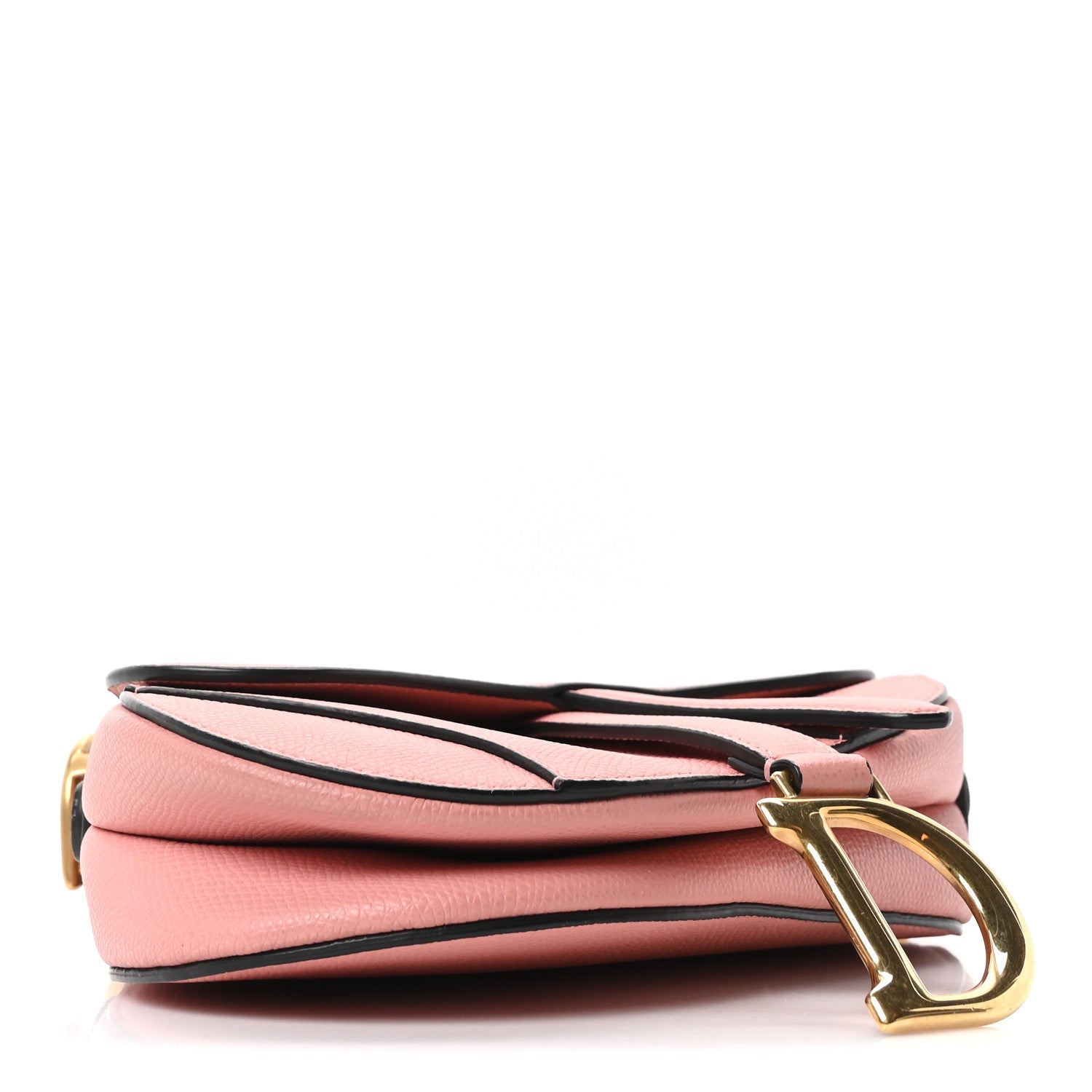Christian Dior Grained Calfskin Mini Saddle Bag Pink