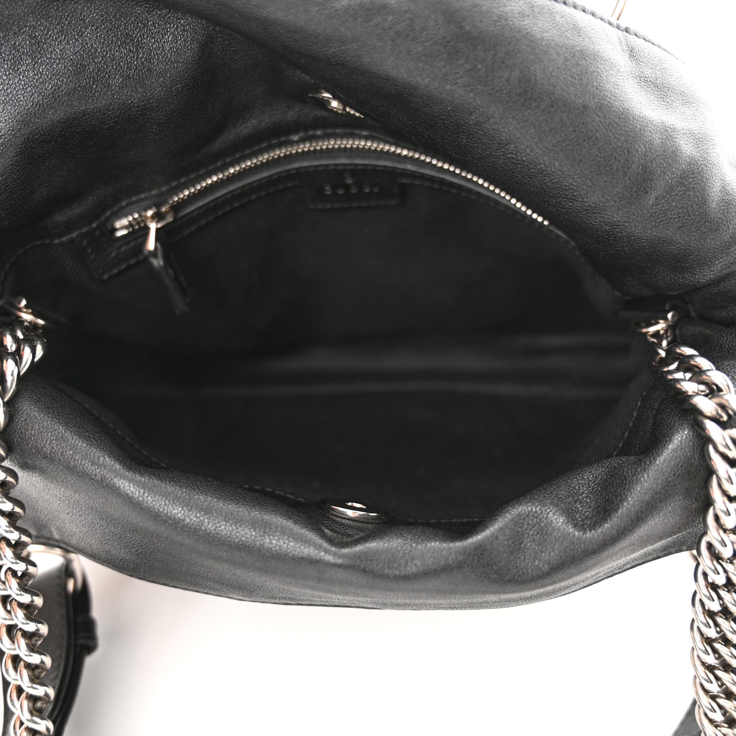 Gucci Sakai Be Green Calfskin Diagonal Stitched Small Blondie Tote Black