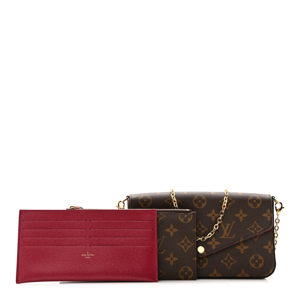 Louis Vuitton Monogram Pochette Felicie Chain Wallet Fuchsia