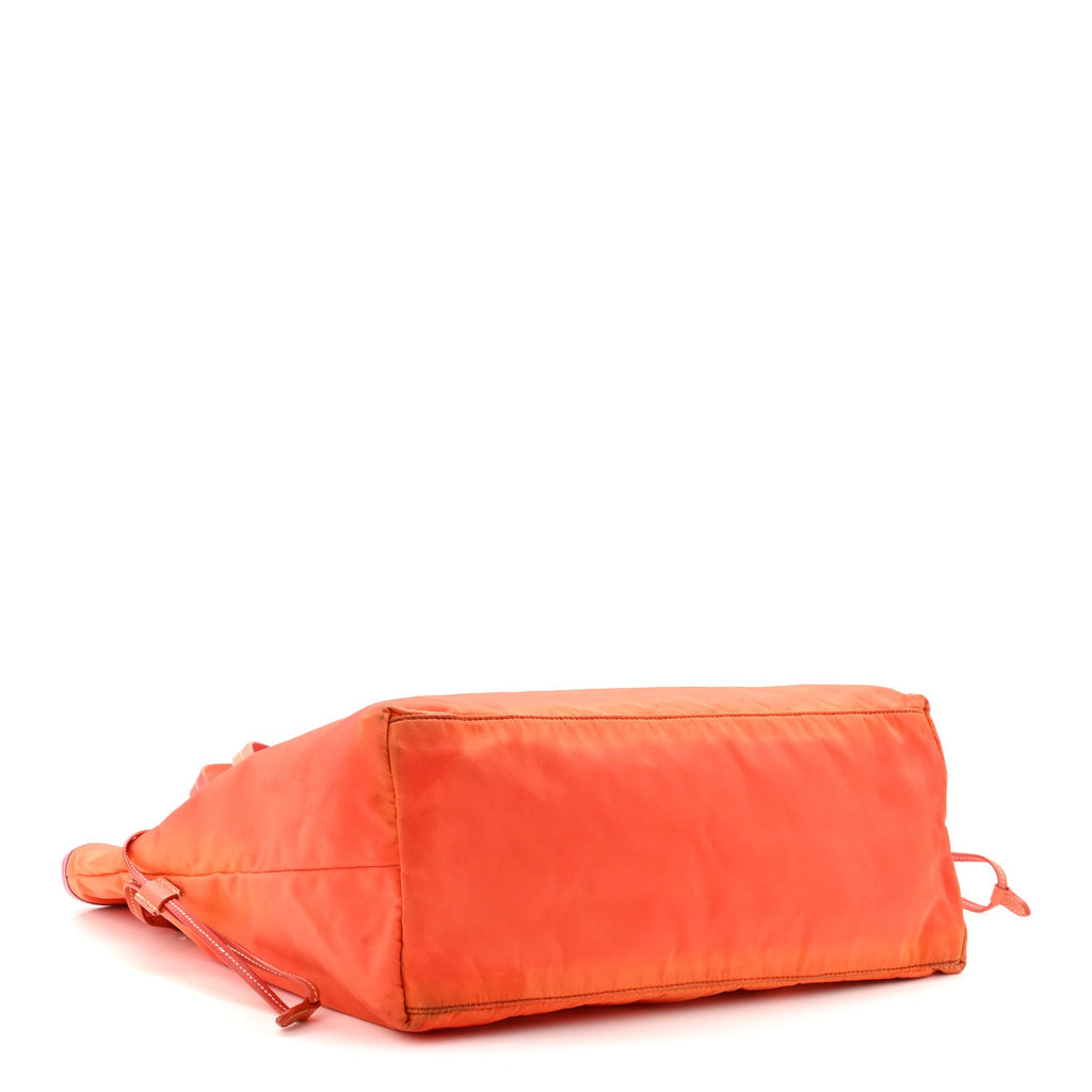 Prada Tessuto Nylon Saffiano Tote Papaya Ibisco