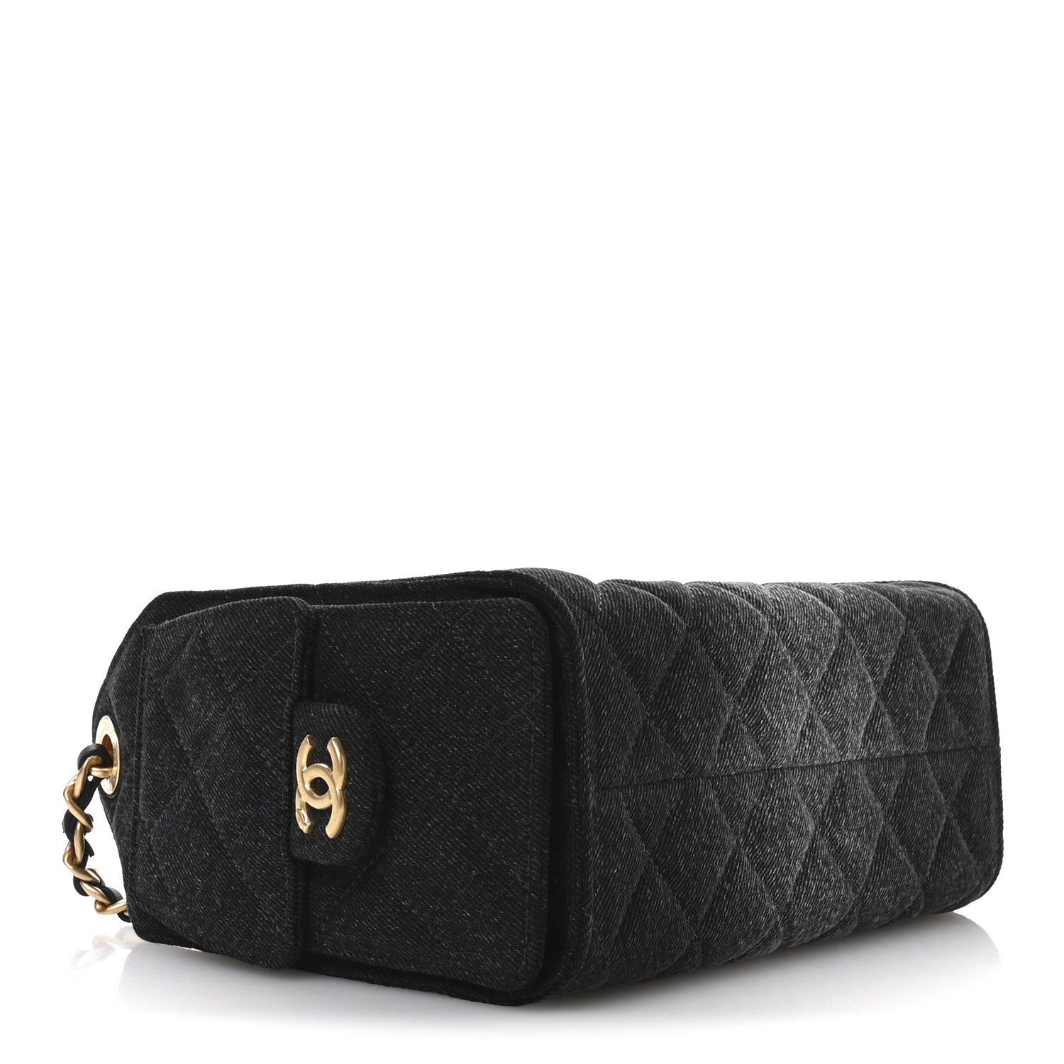 Chanel Washed Denim Quilted Mini Chanel 25 Handbag Black