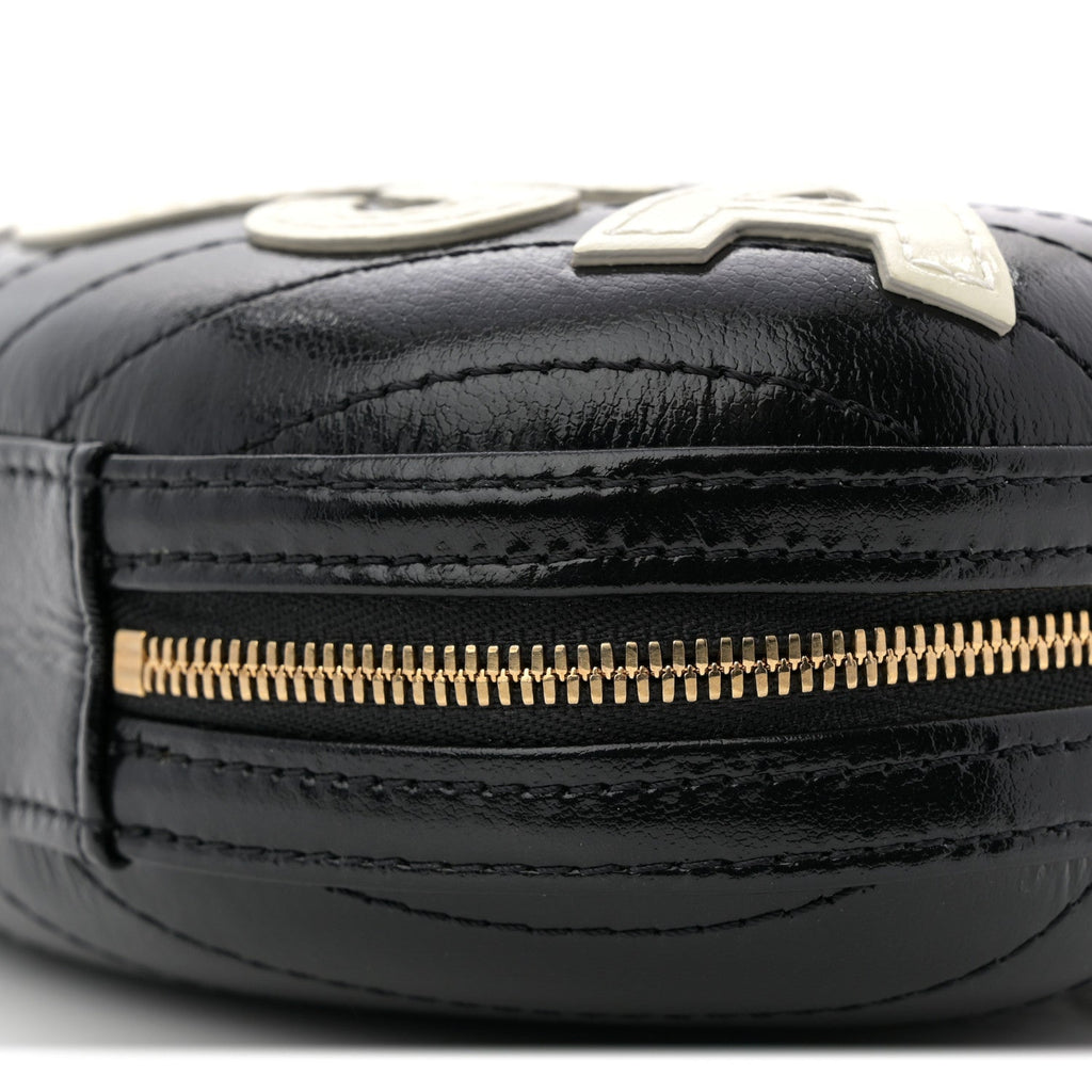 Chanel Lambskin Embroidered Chevron Quilted La Pausa Tassel Clutch Black