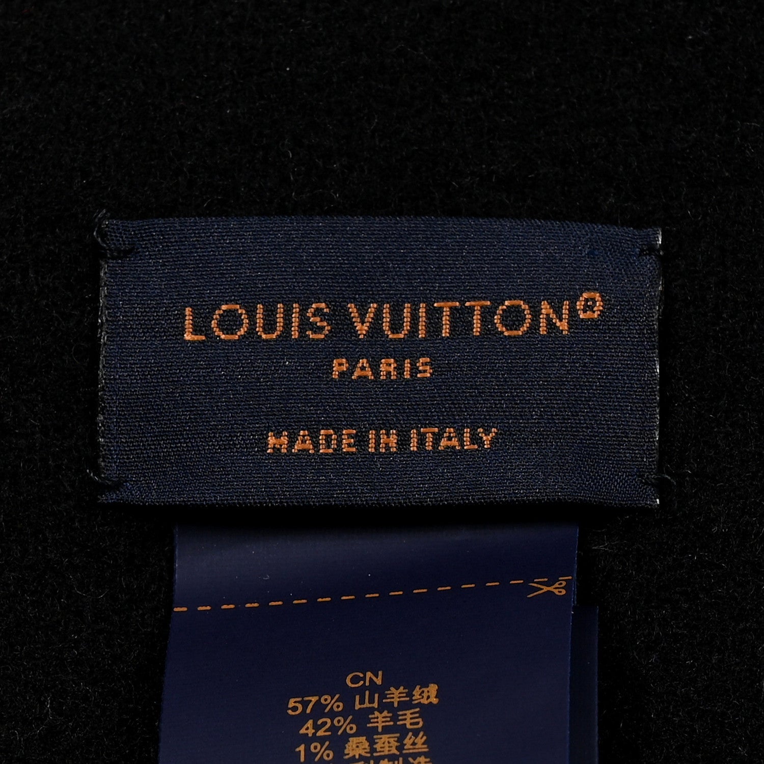 Louis Vuitton Cashmere Wool Silk Flight Mode Mahina Echarpes Scarf Black