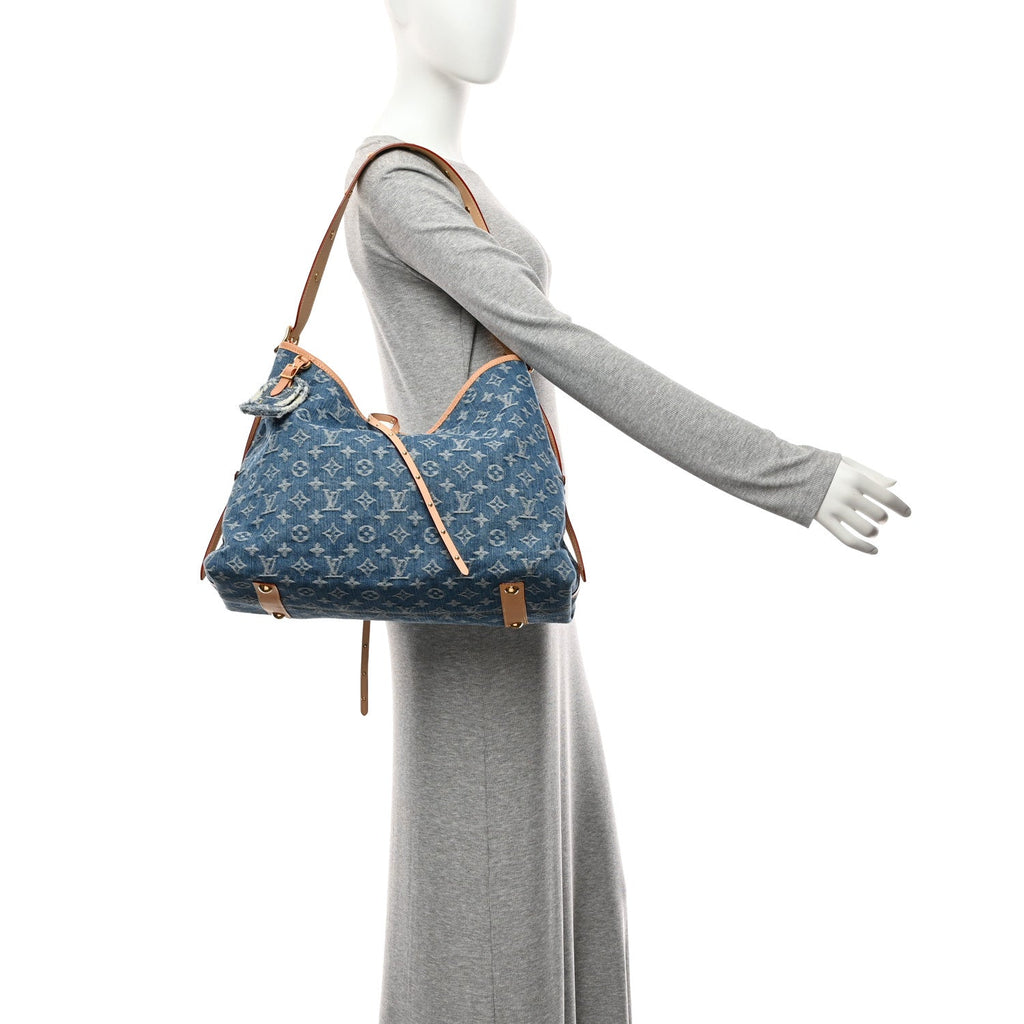Louis Vuitton Monogram Denim CarryAll MM Blue
