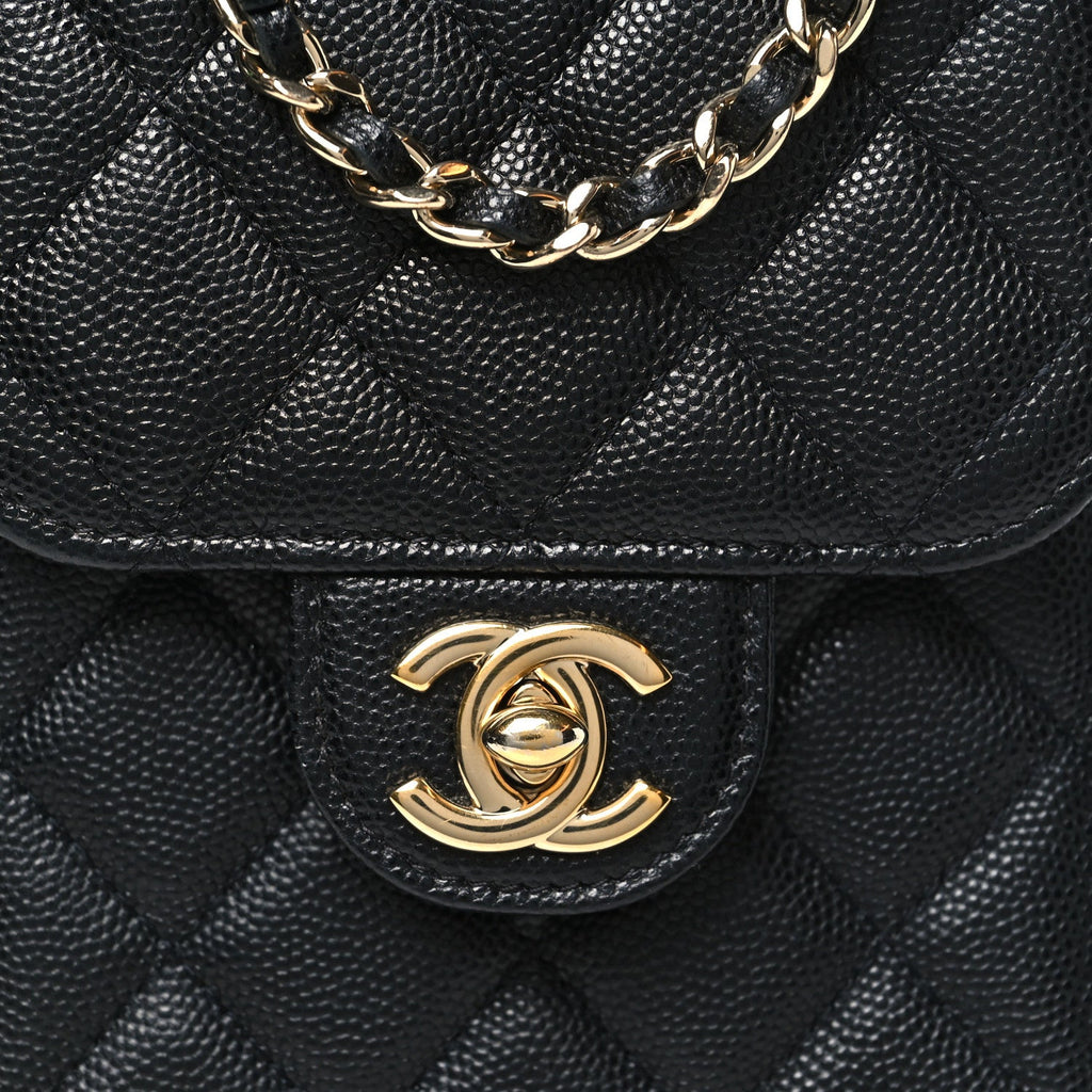 Chanel Caviar Quilted Classic Phone Holder Black