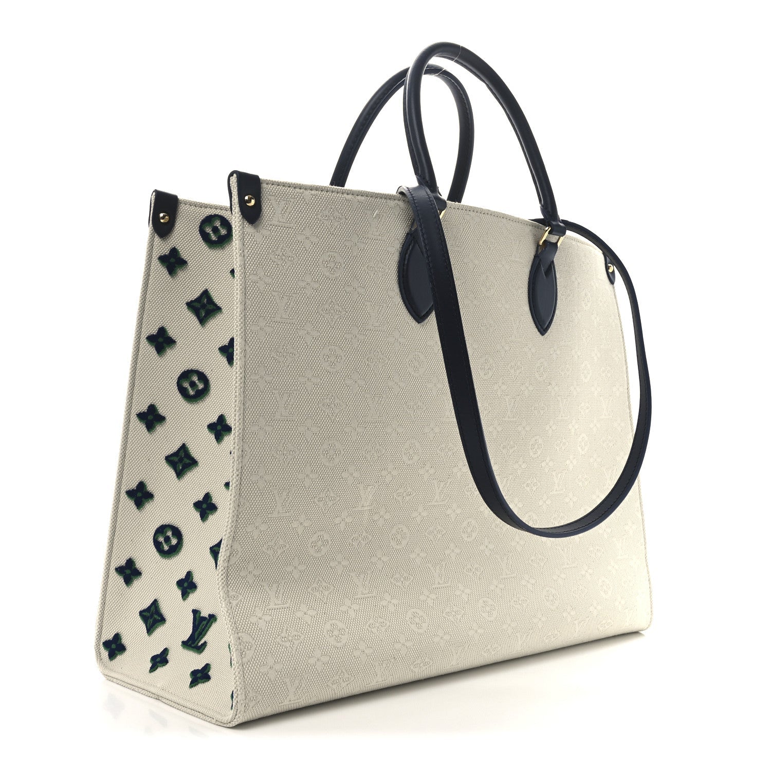 Louis Vuitton Jacquard Embroidered Tufted Monogram Portofino Onthego GM Black