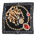 Louis Vuitton Silk LV Dynasty Brooch Square Scarf Black